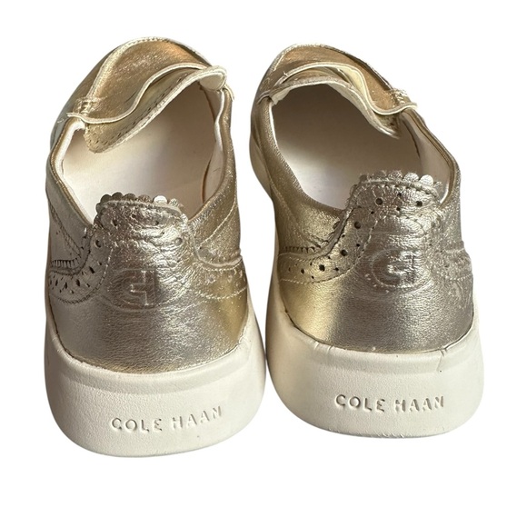 NEW Cole Haan Women's Zerogrand Meritt Leather Metallic Gold Loafer - Size 8 - Picture 6 of 9